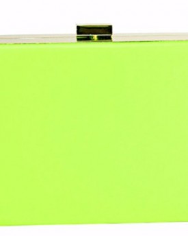 New-Neon-LYDC-Box-Clutch-Bag-Hard-Case-Evening-Designer-Leather-Green-Coral-Blue-0