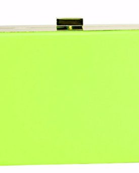 New-Neon-LYDC-Box-Clutch-Bag-Hard-Case-Evening-Designer-Leather-Green-Coral-Blue-0