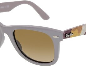 New-Ray-Ban-RB-2140-6063-Matte-Grey-Brown-Frame-With-Light-Brown-Lens-Men-Women-Wayfarer-Sunglasses-0