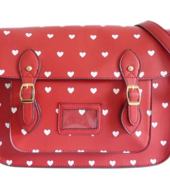 New-Womens-LYDC-Faux-Leather-Heart-Shapes-Satchel-Hearts-Vintage-Retro-Messenger-Bag-Buckle-Shoulder-School-Red-White-0
