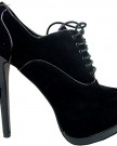 New-Womens-Ladies-High-Heel-Platform-Black-PU-Suede-Shoes-Ankle-Boots-Black-Suede-Ankle-High-Heel-Platform-Lace-Up-Patent-Heel-UK-6-0