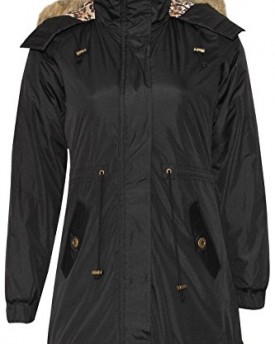 New-Womens-Plus-Size-Leopard-Line-Fur-Hooded-Long-Parka-Jacket-Winter-Coat-18-Black-0
