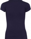 New-Womens-Turtle-Polo-Neck-T-Shirt-Tops-Ladies-Short-Sleeve-Stretch-Fitted-Gathered-Ruched-Top-Navy-Blue-Size-12-14-0-0