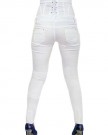 New-Womens-denim-jeans-High-Waisted-Laces-on-back-super-skinny-slim-fit-in-white-40-0-2