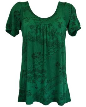 New-ladies-print-smock-top-tunic-ladies-top-Size-1214161820222426283032-1820-XL-GREEN-0