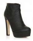 OLIVE-Black-PU-Leather-Stiletto-Very-High-Heel-Ankle-Boots-Size-UK-5-EU-38-0-0