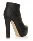 OLIVE-Black-PU-Leather-Stiletto-Very-High-Heel-Ankle-Boots-Size-UK-5-EU-38-0-1