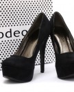 Odeon-Black-Faux-Suede-Platform-Womens-High-Heel-Court-Shoe-Size-UK-7-EU-40-0-0