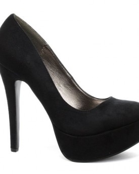 Odeon-Black-Faux-Suede-Platform-Womens-High-Heel-Court-Shoe-Size-UK-7-EU-40-0
