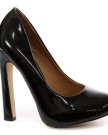 Odeon-Black-Patent-PU-Womens-Platform-High-Heel-Court-Shoe-Size-UK-3-0