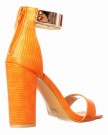 Onlineshoe-Womens-Ladies-Peep-Toe-Mid-Heels-High-Back-Gold-Ankle-Cuff-Strappy-Sandals-Black-White-Orange-Silver-UK5-EU38-US7-AU6-Orange-Lizard-0-0