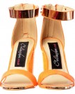 Onlineshoe-Womens-Ladies-Peep-Toe-Mid-Heels-High-Back-Gold-Ankle-Cuff-Strappy-Sandals-Black-White-Orange-Silver-UK5-EU38-US7-AU6-Orange-Lizard-0-2