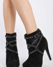 Onlymaker-Womens-High-Heel-Ankle-Strap-Checkered-Boots-Black-Suede-Size-UK-11-0-2