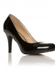 PEARL-Black-Patent-PU-Leather-Stiletto-High-Heel-Classic-Court-Shoes-Size-UK-6-EU-39-0-0