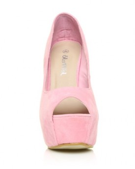 PEEPTOE-Baby-Pink-Faux-Suede-Stiletto-Very-High-Heel-Platform-Peep-Toe-Shoes-Size-UK-6-EU-39-0