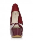 PEEPTOE-Burgundy-Patent-PU-Leather-Stiletto-Very-High-Heel-Platform-Peep-Toe-Shoes-Size-UK-5-EU-38-0-1