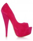 PEEPTOE-Fuchsia-Faux-Suede-Stiletto-Very-High-Heel-Platform-Peep-Toe-Shoes-Size-UK-7-EU-40-0