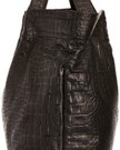 Patrizia-Pepe-Womens-Crocodile-Print-Leather-Shoulder-Bag-Croco-Black-0-1