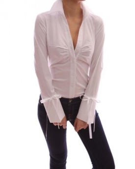 PattyBoutik-Bell-Shaped-Long-Sleeve-Fitted-Ruched-Button-Down-Collar-Shirt-Blouse-Top-White-810-0