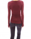 PattyBoutik-Mesh-Long-Sleeve-Ruched-V-Neck-Empire-Waist-Blouse-Top-Burgundy-14-0-2