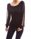 PattyBoutik-Round-Scoop-Neck-Slit-Chiffon-Bishop-Long-Sleeve-Casual-Party-Blouse-Top-Black-12-0