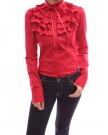 PattyBoutik-Ruffle-Flounce-Stand-Collar-Long-Sleeved-Blouse-Tops-Red-12-0