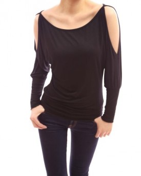 PattyBoutik-Sexy-Backless-Open-Shoulder-Long-Sleeves-Top-Set-Black-14-0