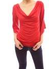 PattyBoutik-Sexy-Cowl-Neck-Cut-Out-Asym-Sleeve-Casual-Blouse-Top-Red-12-0-0