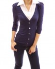 PattyBoutik-Shirt-Collar-Long-Sleeve-Pullover-Stretch-Blouse-Top-Dark-Blue-12-0-1