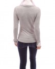 PattyBoutik-Shirt-Collar-V-Neck-Cuff-Sleeve-Knit-Top-2-in-1-Light-Gray-M-0-2