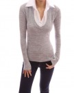 PattyBoutik-Smart-Shirt-Collar-V-Neck-Knit-Tops-2-in-1-Style-Blouse-Gray-16-0-1