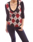PattyBoutik-Smart-V-Neck-Checkers-Long-Sleeve-Knit-Top-Red-14-0-1