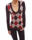PattyBoutik-Smart-V-Neck-Checkers-Long-Sleeve-Knit-Top-Red-14-0