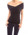 PattyBoutik-Stretch-Crossover-Sleeveless-Off-Shoulder-Ruched-Casual-Top-Black-S-0