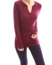 PattyBoutik-V-Neck-Long-Sleeve-Stretch-Pullover-Fitted-Casual-Tunic-Blouse-Knit-Top-Burgundy-14-0-0