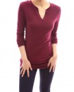 PattyBoutik-V-Neck-Long-Sleeve-Stretch-Pullover-Fitted-Casual-Tunic-Blouse-Knit-Top-Burgundy-14-0-1