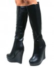 Perfect-Me-LADIES-WOMENS-WEDGE-HEEL-PLATFORM-ZIP-UP-KNEE-HIGH-STRETCH-LONG-BOOTS-SHOES-SIZE-0-0