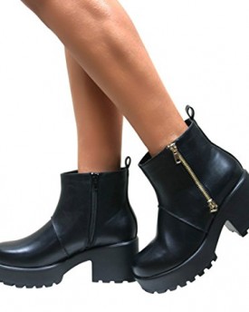 Perfect-Me-WOMENS-CLEATED-SOLE-HIGH-HEEL-BLOCK-PLATFORM-LOW-ANKLE-CHELSEA-BOOTS-SHOES-SIZE-0