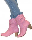 Perfect-Me-WOMENS-PINK-ANKLE-MID-LOW-HEEL-CALF-HIGH-COWBOY-WESTERN-PULL-ON-BOOTS-SHOES-SIZE-0