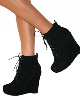 Perfect-Me-WOMENS-SUEDE-ANKLE-BOOTS-WEDGE-HIGH-HEEL-PLATFORM-SHOES-LACE-UP-SIZE-CASUAL-0