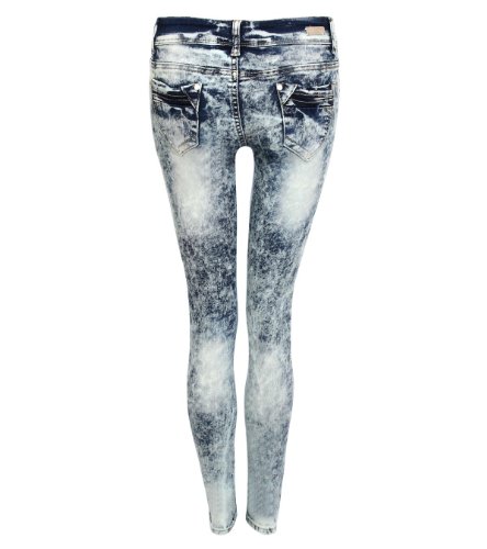 Pilot Jade Acid Wash Skinny Jeans in Denim, size UK 12 - Image 3