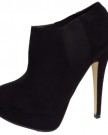 Platform-High-Heel-Black-Chelsea-Ankle-Suede-Effect-Slip-On-Boot-Shoes-0-0