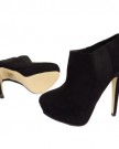 Platform-High-Heel-Black-Chelsea-Ankle-Suede-Effect-Slip-On-Boot-Shoes-0-1