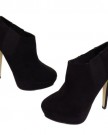 Platform-High-Heel-Black-Chelsea-Ankle-Suede-Effect-Slip-On-Boot-Shoes-0-3