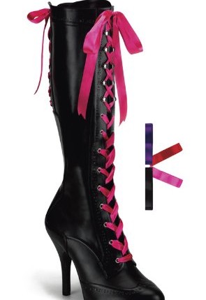 Pleaser-Tempt-125-45-inch-high-heels-knee-high-boots-with-ribbon-lace-up-size-45UK-0