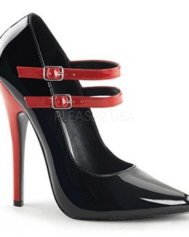 PleaserUSA-Womens-High-Heels-Pumps-Domina-442-blackred-patent-Size-105-UK-0