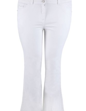 Plus-Size-Womens-30-Bootcut-Jeans-With-Silver-Stitch-And-Diamant-Detail-Size-28-White-0