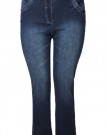 Plus-Size-Womens-Indigo-Straight-Leg-Jeans-With-Pink-Stitch-Detail-Size-18-Blue-0