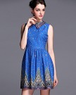 Plusminus-Womens-New-Skirt-Stars-Printing-Peter-Pan-Collar-Blue-Dress-Size-12-0-0
