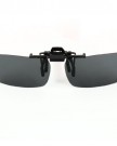 Polarized-Rimless-Rectangle-Gray-Lens-Flip-Up-Clip-on-Sunglasses-Eyeglass-0